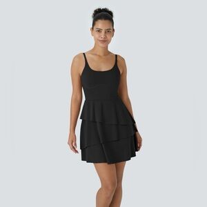 HALARA Black Tiered Mini Dress